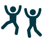 two people jumping icon